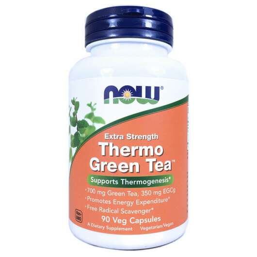 Основне фото товара Now, Thermo Green Tea Extra Strength, Термо зелений чай Екстра...