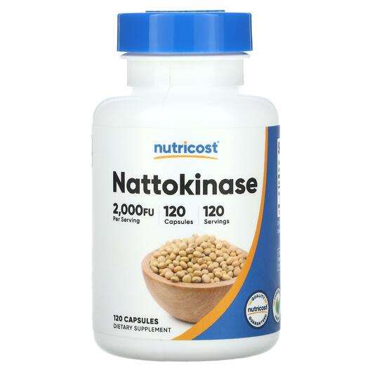 Основне фото товара Nutricost, Nattokinase 2000 FU, Наттокіназа, 120 капсул