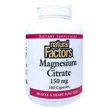 Natural Factors, Magnesium Citrate 150 mg, 180 Capsules