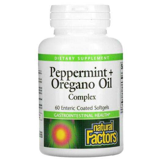 Основне фото товара Natural Factors, Peppermint + Oregano Oil Complex, Олія ореган...