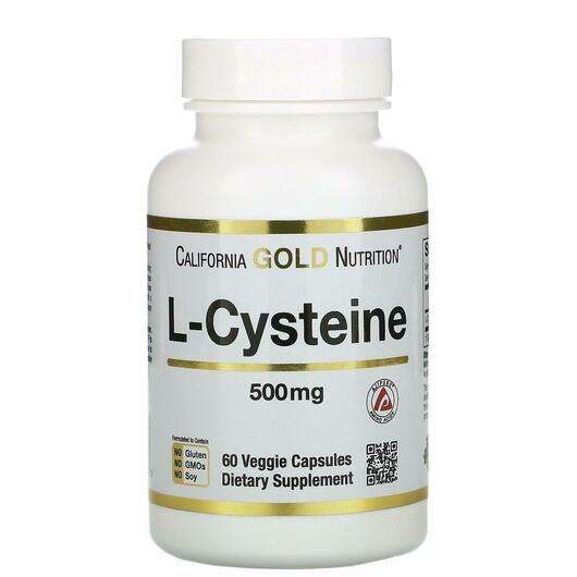 Основне фото товара California Gold Nutrition, L-Cysteine 500 mg, L-Цистеїн AjiPur...