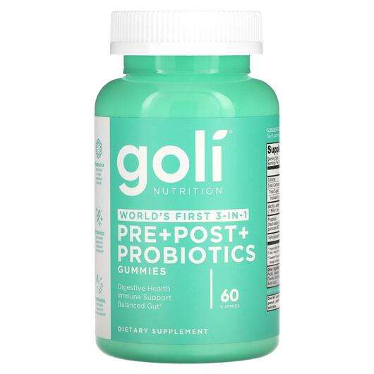 Основное фото товара Goli Nutrition, Пробиотики, Pre+Post+Probiotics, 60 таблеток