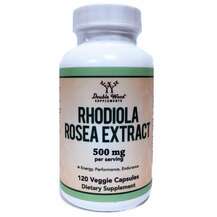 Double Wood, Родиола, Rhodiola Rosea Extract 500 mg, 120 капсул