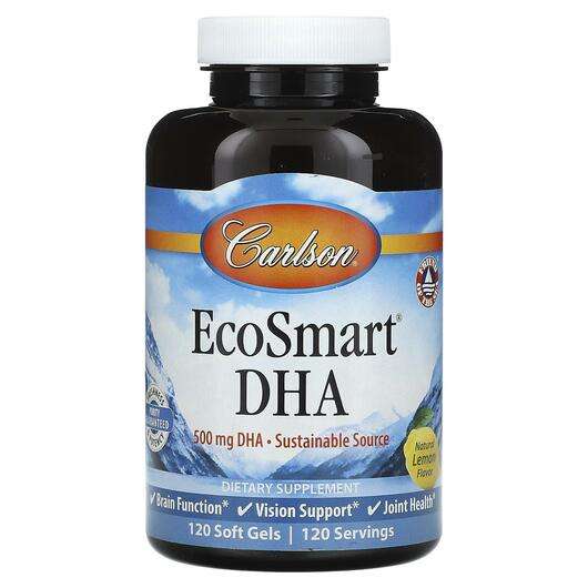 Основное фото товара Carlson, ДГК, EcoSmart DHA Natural Lemon 500 mg, 120 капсул