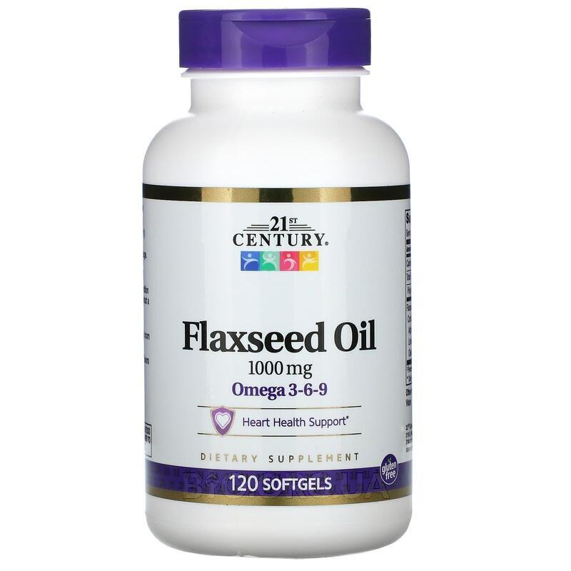 Flaxseed Oil 1000 mg 120 Softgels 21st Century
