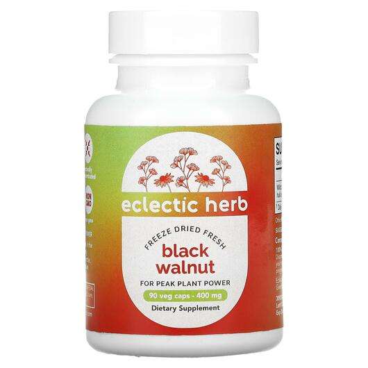 Основне фото товара Eclectic Herb, Black Walnut 400 mg, Чорний Горіх 400 мг, 90 ка...