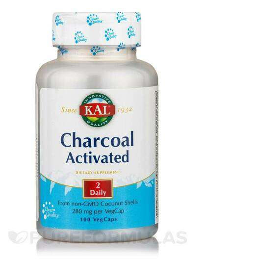 Основне фото товара KAL, Charcoal Activated 280 mg, Активоване вугілля, 100 капсул