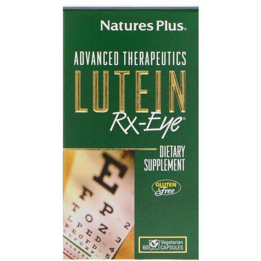 Основне фото товара Natures Plus, Advanced Therapeutics Lutein RX-Eye, Лютеїн, 60 ...