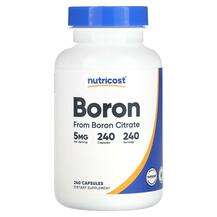 Nutricost, Бор, Boron 5 mg, 240 капсул