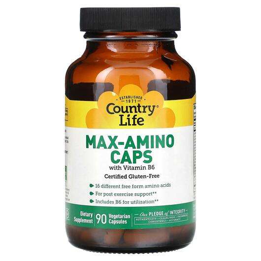 Основне фото товара Country Life, Max-Amino Caps with Vitamin B6, Вітамін B, 90 ка...