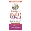 Фото товару Organic Vitamin A Liquid Drops Unflavored, Вітамін А Ретінол, 30 