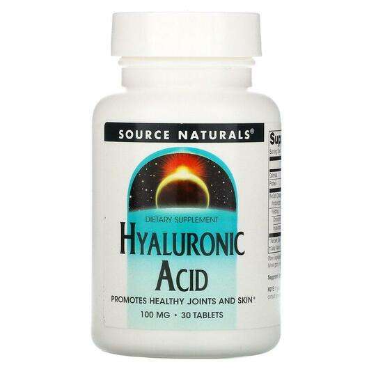 Основне фото товара Source Naturals, Hyaluronic Acid 100 mg 30, Гіалуронова кислот...