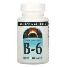 Source Naturals, B-6 100 mg 250, Вітамін B-6 100 міліграм, 250...