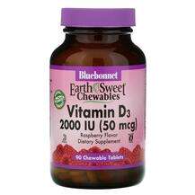 Bluebonnet, Chewables Vitamin D3 2000 IU Raspberry, Вітамін D3...