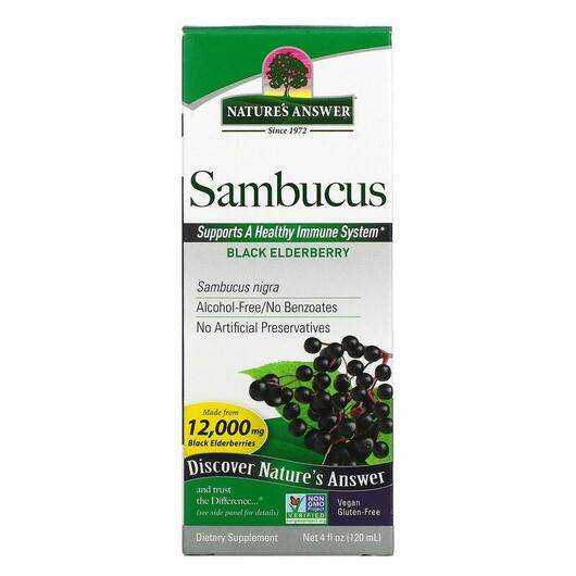 Основне фото товара Nature's Answer, Sambucus Black Elder Berry Extract 5000 mg, Ч...