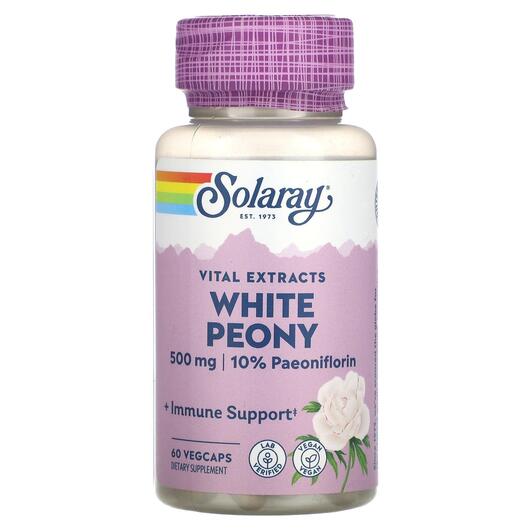 Основное фото товара Пион белый, Vital Extracts White Peony 500 mg, 60 Vegcaps