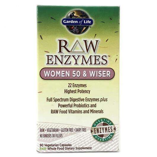 Основне фото товара Garden of Life, RAW Enzymes Women 50 Wiser, Травні ферменти, 9...