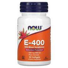 Now, Витамин E Токоферолы, E-400 268 mg 400 IU, 50 капсул