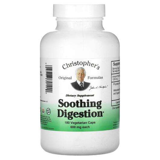 Основне фото товара Christopher's Original Formulas, Soothing Digestion 600 mg, Фе...