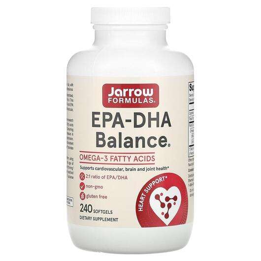 Основное фото товара Jarrow Formulas, Рыбий жир, EPA-DHA Balance, 240 капсул