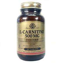 Solgar, L-Carnitine 500 mg 60, L-Карнітин 500 мг, 60 таблеток