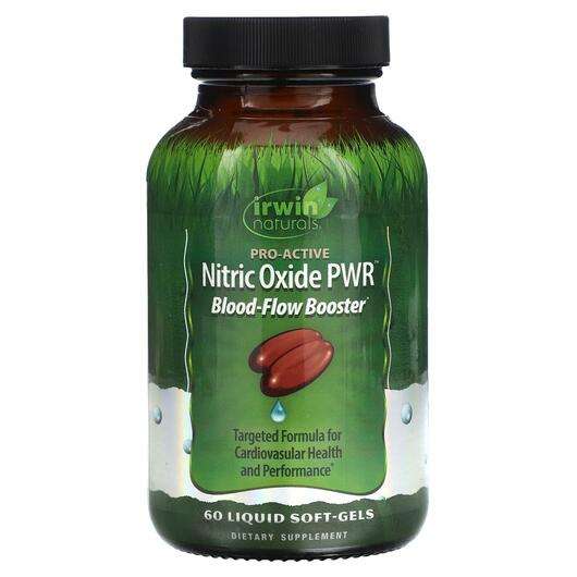 Основное фото товара Irwin Naturals, Поддержка сосудов и сердца, Nitric Oxide PWR B...