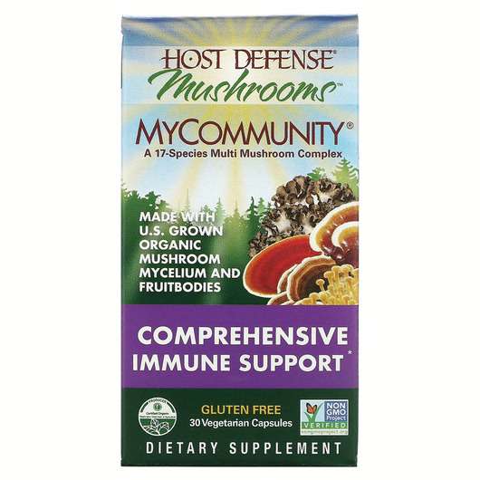 Основне фото товара Host Defense Mushrooms, Comprehensive Immune Support, Гриби, 3...