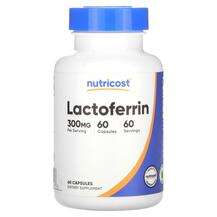 Nutricost, Lactoferrin 300 mg, Лактоферин, 60 капсул