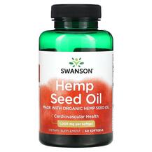 Hemp Seed Oil 1000 mg Травяные добавки Swanson