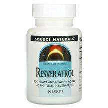 Source Naturals, Resveratrol 60, Ресвератрол, 60 таблеток