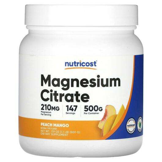 Основне фото товара Nutricost, Magnesium Citrate Peach Mango, Пальмітоілетаноламід...