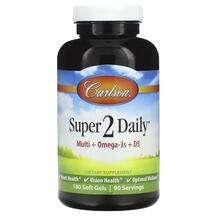 Carlson, Super 2 Daily Multi + Omega-3s + D3, 180 Soft Gels