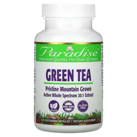 Основне фото товара Paradise Herbs, Green Tea 120 Vegetarian, Екстракт Зеленого Ча...