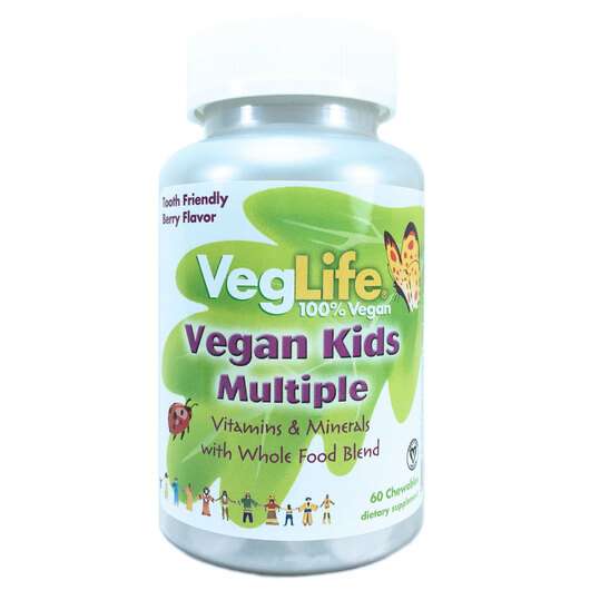 Основне фото товара VegLife, Vegan Kids Multiple Berry, Вітаміни для дітей, 60 цук...