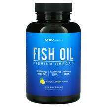 MAV Nutrition, Омега 3, Fish Oil Premium Omega 3 Lemon, 120 ка...