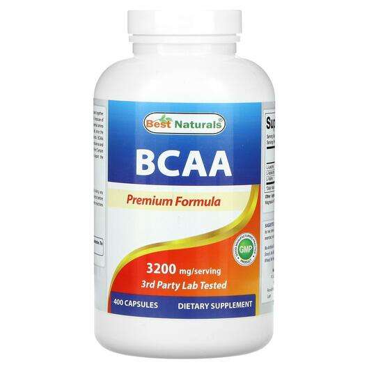 Основне фото товара Best Naturals, BCAA 3200 mg, Амінокислоти БЦАА, 400 капсул