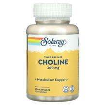 Solaray, Timed Release Choline 300 mg, Вітамін B4 Холін, 100 к...