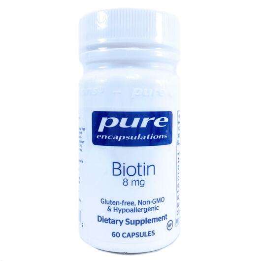 Основное фото товара Pure Encapsulations, Биотин 8 мг, Biotin 8 mg, 60 капсул