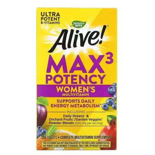 Основне фото товара Nature's Way, Max3 Potency Women's, Жіночі вітаміни, 90 таблеток