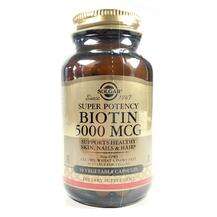 Solgar, биотин 5000 мкг, Biotin 5000 mcg, 50 капсул