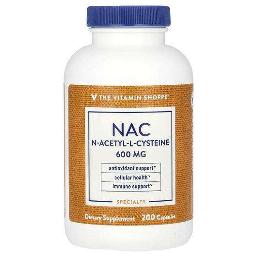 Основне фото товара The Vitamin Shoppe, N-Acetyl-L-Cysteine 600 mg, NAC N-Ацетил-L...