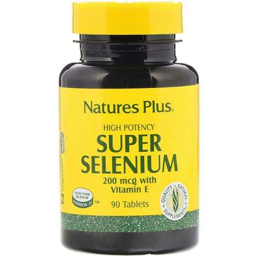 Основне фото товара Natures Plus, Super Selenium High Potency 200 mcg 90, Селен 20...