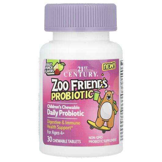 Основное фото товара Пробиотики, Zoo Friends Children's Chewable Probiotic Age 4+ F...