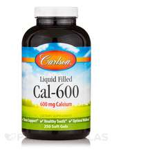 Carlson, Кальций, Liquid Filled Cal-600, 250 капсул