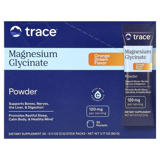 Основне фото товара Magnesium Glycinate Powder Orange Dream, Гліцинат магнію, 30 шт