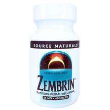 Source Naturals, Zembrin 25 mg, Зембрін 25 мл, 60 таблеток