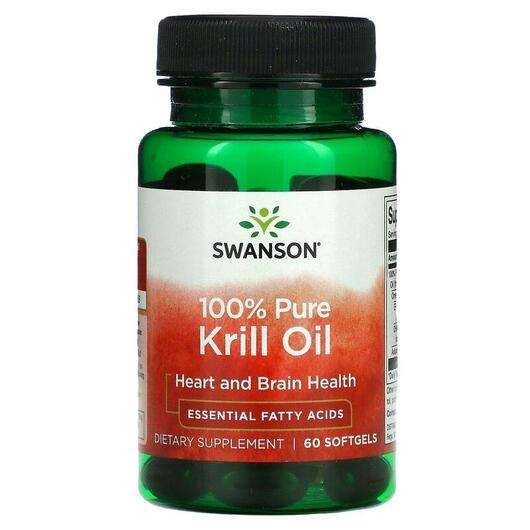 Основне фото товара Swanson, 100% Pure Krill Oil, Масло Антарктичного Кріля, 60 ка...