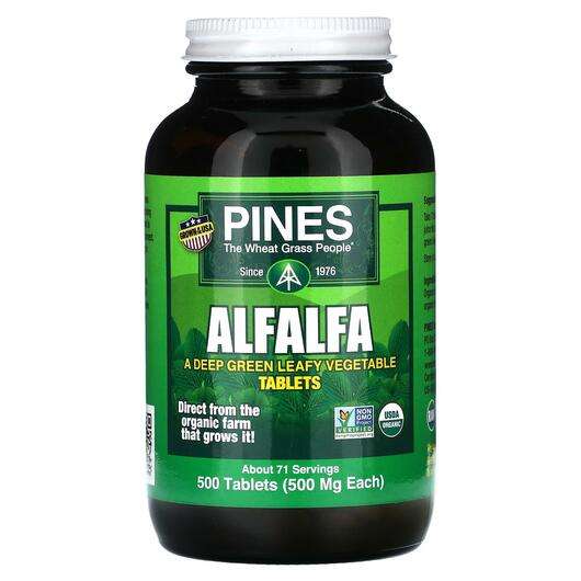 Основне фото товара Pines International, Alfalfa 500 mg, Люцерна, 500 таблеток