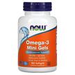 Фото товару NOW, Omega-3 Mini Gels, Риб'ячий жир Омега-3, 180 капсул