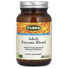 Flora, Adult Enzyme Blend, Ферменти, 60 капсул